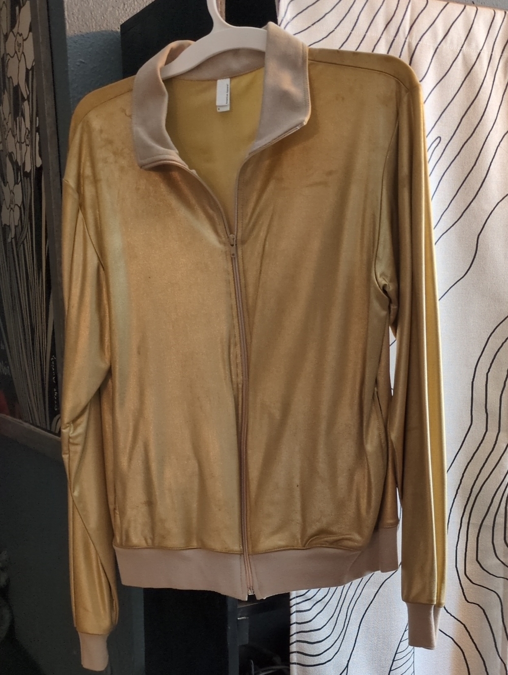 Golden Metallic Full-Zip Jacket